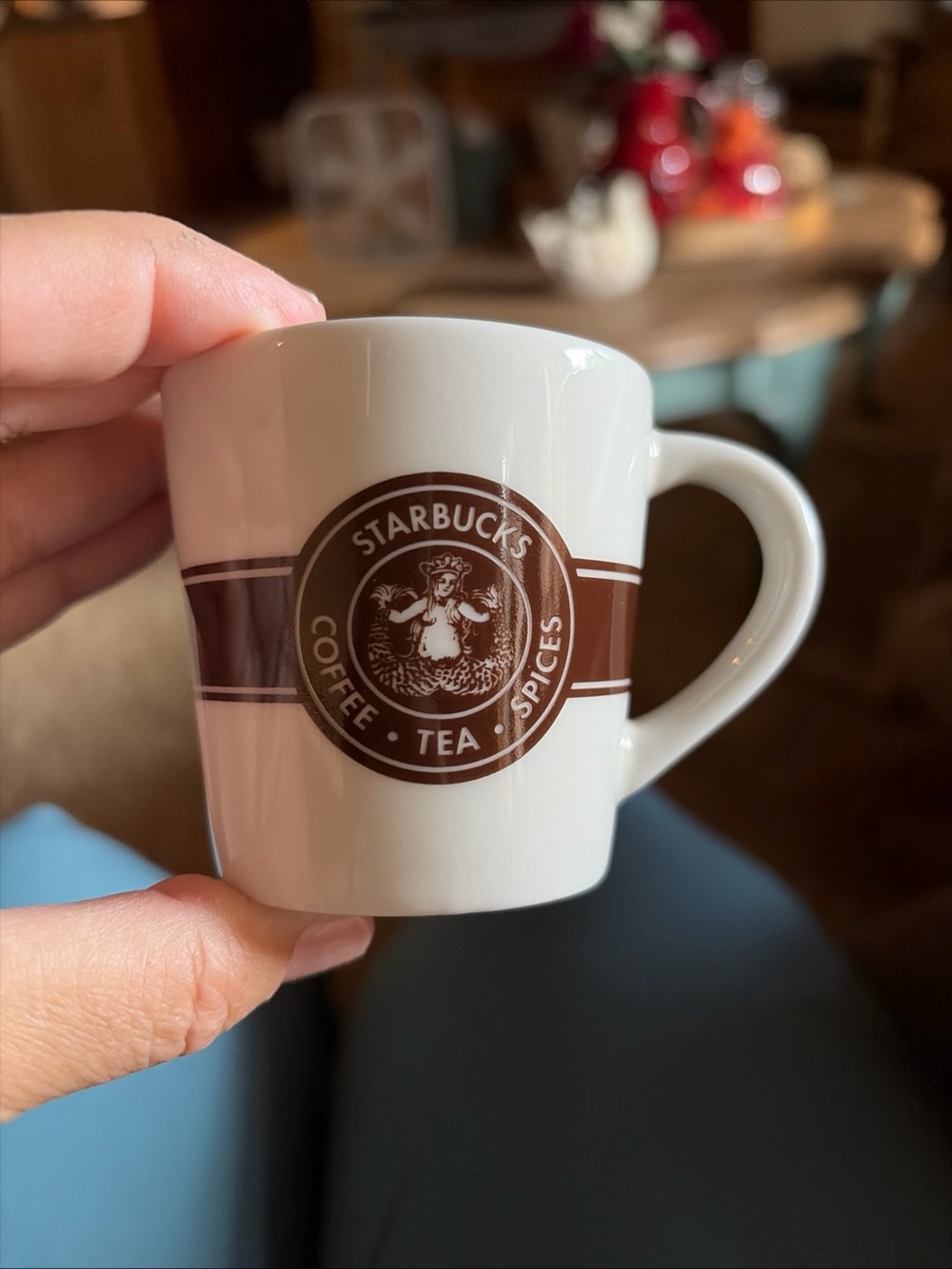 Starbucks White and Brown Vintage Logo Ceramic Mug